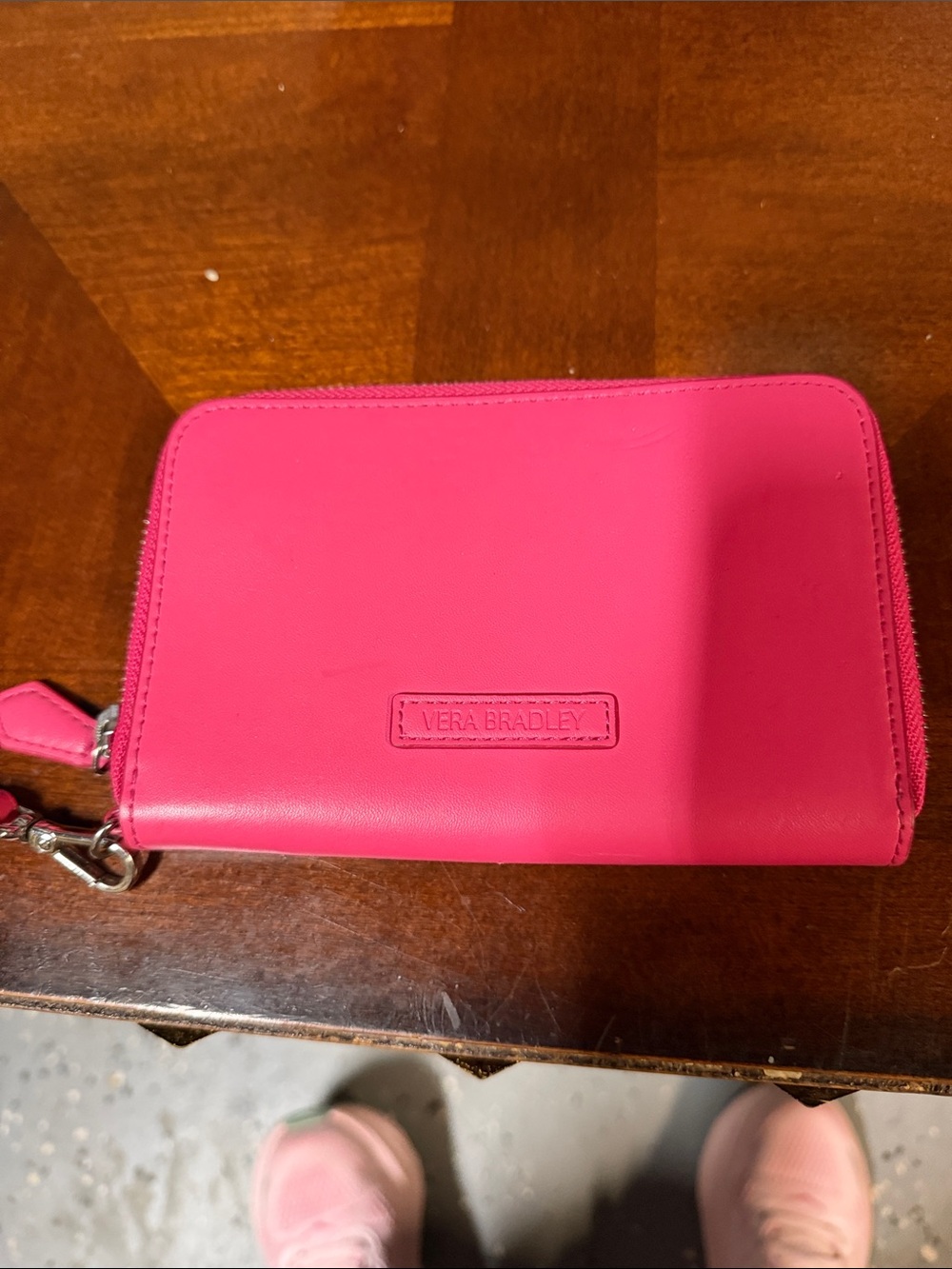 Vera Bradley Bright Pink Zip-Around Wristlet Wallet